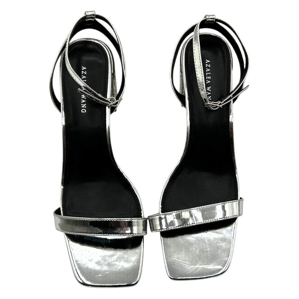 Azalea Wang Women's Parry Metallic Ankle Strap Block Heel Sandals Size 11 View 4